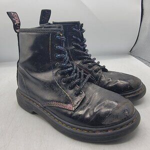 Dr Martens Doc Martens Kids Size 1 Black Sparkle Ray Boots Casual School Comfort